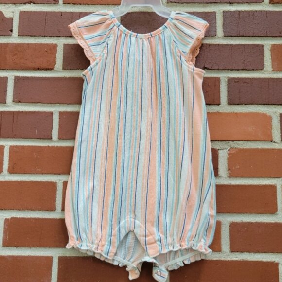 Carter's Other - Just One You by Carters - Super Lightweight Striped Romper - Size 18 M